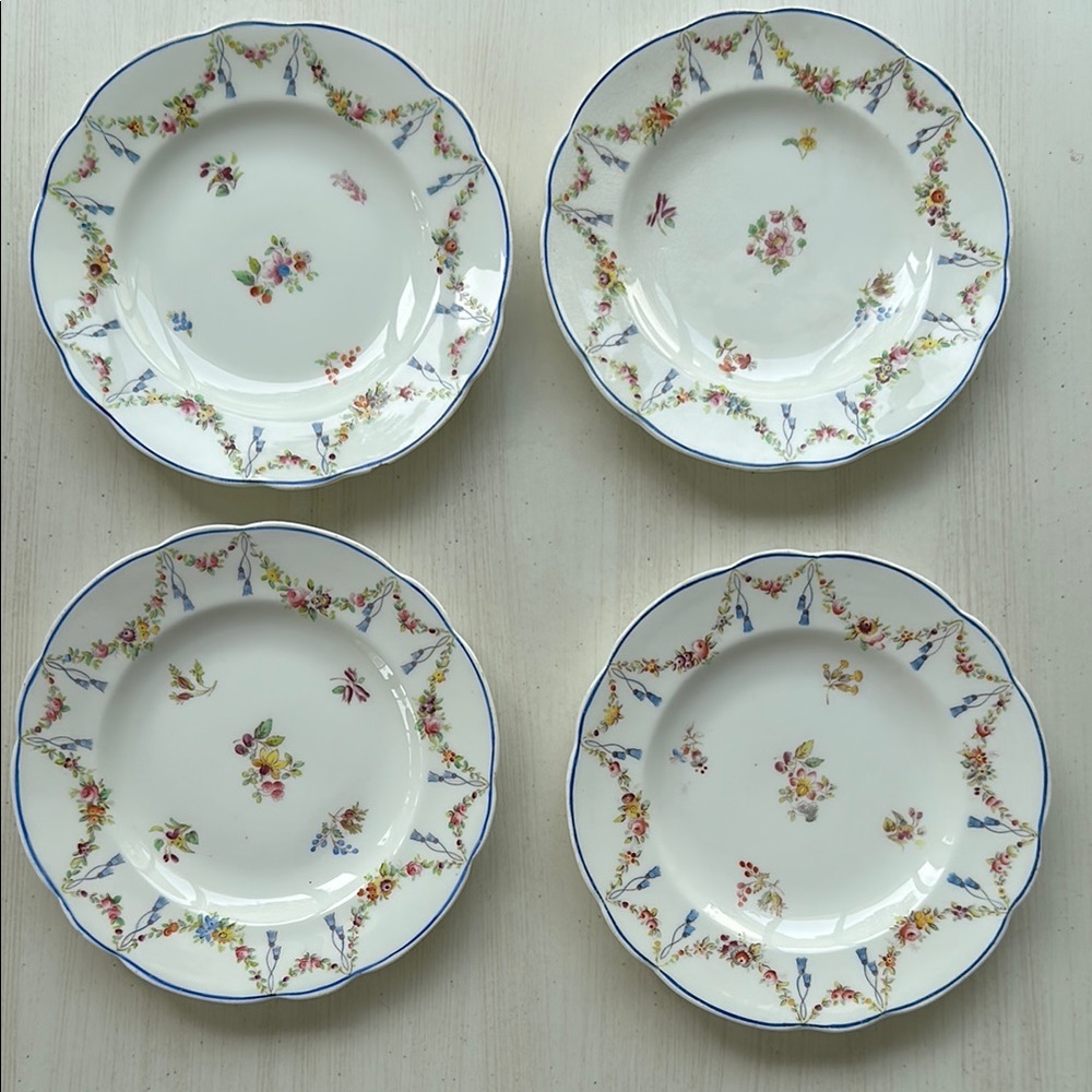 Coalport Floral Porcelain Saucer Set of Four